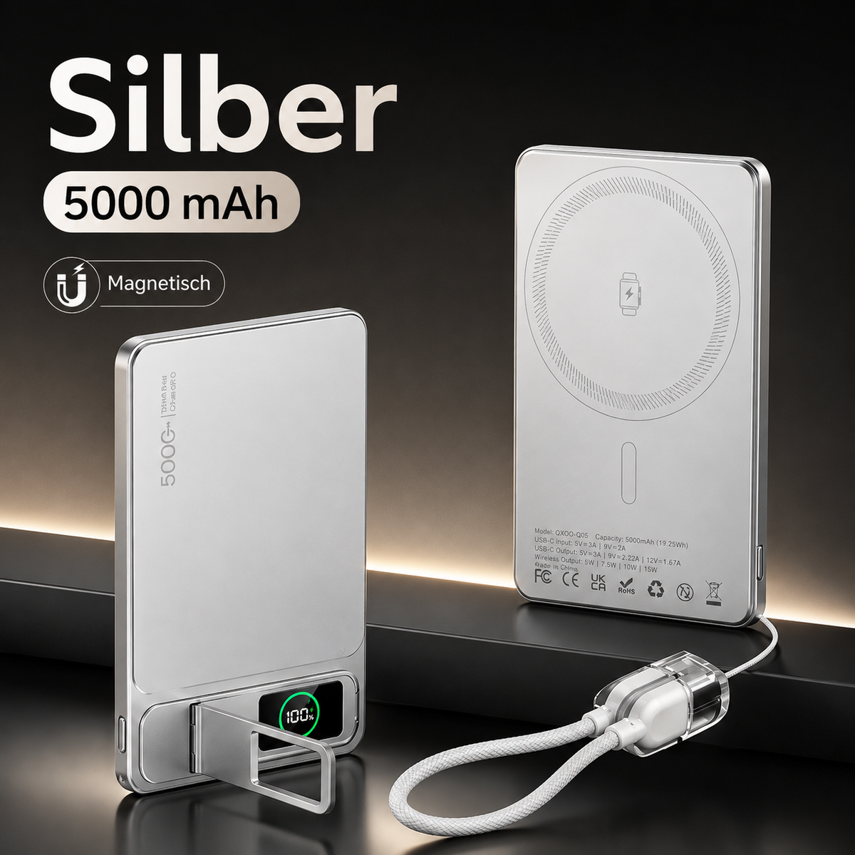 KAVENIQ VOLT – Batterie externe magnétique 3-en-1 pour iPhone