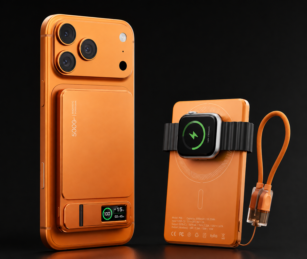 KAVENIQ VOLT – Batterie externe magnétique 3-en-1 pour iPhone