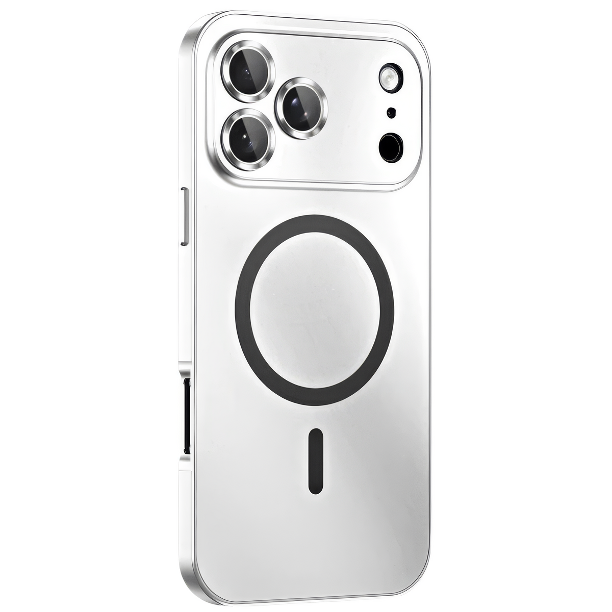 Étui en métal KAVENIQ ARC argent pour iPhone avec protection de caméra